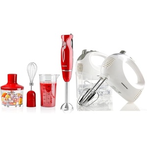 image:imageOVENTE Immersion Electric Hand Blender 300 Watt Power 2 Mix Speed with Stainless Steel Blades amp Portable 5 Speed Mixing Electric Hand Mixer with Stainless Steel Whisk Beater Attachments