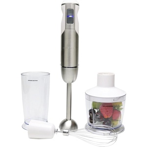 image:imageOvente Immersion Hand Blender Set with Brushed Stainless Steel Blades 500 Watt Power 6 Mix Speed Handheld Stick Blender with Egg Whisk Attachment Mixing Beaker and BPAFree Food Chopper White HS665W  500W Handheld Immersion Stick Mixer 6 Mixing Speed Safety Lock Detachable Dishwasher Safe Shaft Stainless Steel Blades