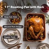 image:imageOVENTE 17 Carbon Steel Roasting Pan with VShape Rack Copper CWR30820CO17