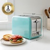 image:imageOVENTE 2Slice Electric Toaster 825W 6 Browning Setting Turquoise TS2450T