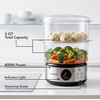 image:imageOVENTE 2Tier Electric Food Steamer 5 Qt Stainless Steel Silver FS62S