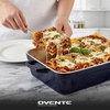 image:imageOVENTE 3 Qt Rectangular Ceramic Baking Dish with Lid Blue BP13BL
