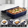 image:imageOVENTE 3 Qt Rectangular Ceramic Baking Dish with Lid Blue BP13BL