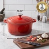 image:imageOVENTE 46 Qt Aluminum Dutch Oven with Lid Red DOA546R