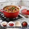 image:imageOVENTE 46 Qt Aluminum Dutch Oven with Lid Red DOA546R