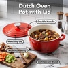 image:imageOVENTE 46 Qt Aluminum Dutch Oven with Lid Red DOA546R