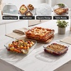 image:imageOVENTE Glass Baking Dish Set 3Piece Oval Bakeware Set Clear GBD33GBD30  Clear