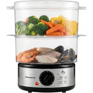 image:imageOVENTE 2Tier Electric Food Steamer 5 Qt Stainless Steel Silver FS62S