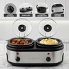 image:imageOVENTE Double Slow Cooker 3Qt Buffet Server Silver SLO215BRSLO215BR  Silver