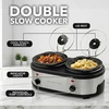 image:imageOVENTE Double Slow Cooker 3Qt Buffet Server Silver SLO215BRSLO215BR  Silver