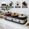 image:imageOVENTE Double Slow Cooker 3Qt Buffet Server Silver SLO215BRSLO315CBR  Silver