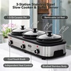 image:imageOVENTE Double Slow Cooker 3Qt Buffet Server Silver SLO215BRSLO315CBR  Silver