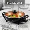 image:imageOVENTE Round Electric Skillet 115 Nonstick Frying Pan Copper SK11112CO13 Inch  Copper