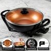 image:imageOVENTE Round Electric Skillet 115 Nonstick Frying Pan Copper SK11112CO13 Inch  Copper
