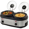 image:imageOVENTE Double Slow Cooker 3Qt Buffet Server Silver SLO215BRSLO215BR  Silver