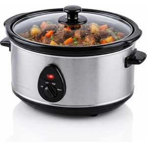 image:imageOVENTE Double Slow Cooker 3Qt Buffet Server Silver SLO215BRSLO35ABR  Silver