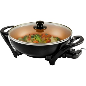 image:imageOVENTE Round Electric Skillet 115 Nonstick Frying Pan Copper SK11112CO13 Inch  Copper