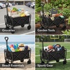 image:imageOVENTE Collapsible Foldable Wagon 220lbs Weight Capacity Black WFU011B