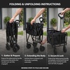 image:imageOVENTE Collapsible Foldable Wagon 220lbs Weight Capacity Black WFU011B