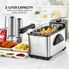 image:imageOVENTE Electric Deep Fryer 1500W 2L Capacity with Lid Viewing Window and Electric Griddle 16x10in Nonstick Flat Cooking Surface