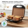 image:imageOVENTE Electric Panini Press Grill 750W Nonstick Plates Copper GP0110COGP0110CO
