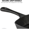 image:imageOvente Square Cast Iron Grill Pan 10 Inch with PreSeasoned Non Stick Griddle and Grip Handle Easy Clean Stovetop Cookware for Grilling Frying and Saute Perfect for Meat Bacon Black CWC2307001B