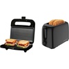 image:imageOVENTE 750W Panini Press Grill amp 700W 2Slice Toaster Bundle  Sandwich Maker amp Toaster Machine Set