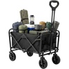 image:imageOVENTE Collapsible Foldable Wagon 220lbs Weight Capacity Black WFU011B