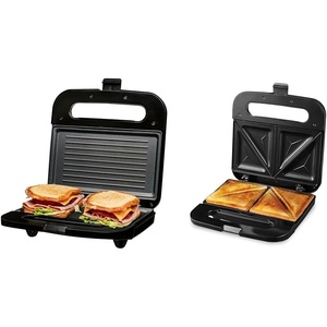 image:imageOVENTE 750W Electric Panini Press Grill GP0401B and Sandwich Maker GPS401B with Nonstick Plates LED Lights Cool Touch Handles