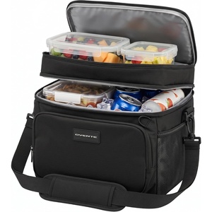 image:imageOVENTE Collapsible Soft Cooler Bag Insulated Lunch Bag Green CCBI024GGBlack