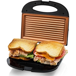 image:imageOVENTE Electric Panini Press Grill 750W Nonstick Plates Copper GP0110COGP0110CO