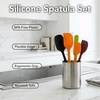 image:imageOVENTE 5 Pieces Silicone Spatula Set 500F Heat Resistant Orange SP12305OMulticolor