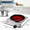 image:imageOVENTE Countertop Infrared Single Burner 1000W Electric Hot Plate w 75 Ceramic Glass Cooktop 6 Level Temperature Setting amp Easy to Clean Base Compact Stove for Home Dorm Office Silver BGI201S