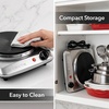 image:imageOVENTE Electric Cast Iron Single Burner 1000W Hot Plate Silver BGS101SRed Silver