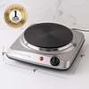 image:imageOVENTE Electric Cast Iron Single Burner 1000W Hot Plate Silver BGS101SRed Silver