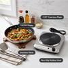 image:imageOVENTE Electric Cast Iron Single Burner 1000W Hot Plate Silver BGS101SRed Silver