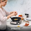 image:imageOVENTE Electric Cast Iron Single Burner 1000W Hot Plate Silver BGS101SRed Silver
