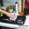 image:imageOVENTE Electric Countertop Double Burner with 725 and 610 Cast Iron Hot Plates or 6 and 575 Stainless Steel Coil Hot Plates 1700W Cooktop Bundle
