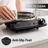 image:imageOVENTE Electric Double Burner 1700W Coil Hot Plate Silver BGC102SBGC101B  Black