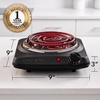 image:imageOVENTE Electric Double Burner 1700W Coil Hot Plate Silver BGC102SBGC101B  Black
