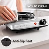 image:imageOVENTE Electric Double Burner 1700W Coil Hot Plate Silver BGC102SBGC101S  Silver