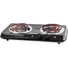 image:imageOVENTE Electric Double Burner 1700W Cooktop with 6 and 575 Coil Hot Plates and Electric Griddle with 16 x 10 Inch Flat NonStick Cooking Surface Black