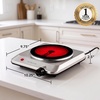 image:imageOVENTE Electric Infrared Single Burner 6 Heat Levels Silver BGI201SBGI201S  Silver