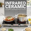 image:imageOVENTE Infrared Ceramic Double Burner 1800W Hot Plate Black BGI302GBBGI302GB  Black