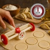image:imageOVENTE Ravioli Pasta Roller Cutter 64L x 15W x 555H Red ACPPA7100RRed  ACPPA7100R