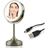 image:imageOVENTE 7 Rechargeable Lighted Tabletop Mirror Nickel Brushed MCTR70BR1X7XNickel Brushed