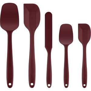 image:imageOVENTE 5 Pieces Silicone Spatula Set 500F Heat Resistant Orange SP12305ORed