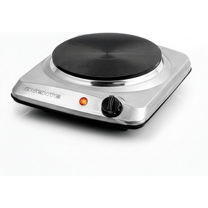 image:imageOVENTE Electric Cast Iron Single Burner 1000W Hot Plate Silver BGS101SRed Silver