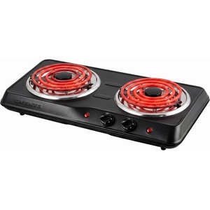 image:imageOVENTE Electric Double Burner 1700W Coil Hot Plate Silver BGC102SBGC102B  Black