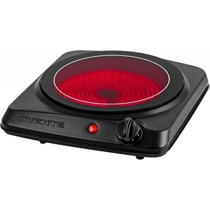 image:imageOVENTE Electric Infrared Single Burner 6 Heat Levels Silver BGI201SBGI101B  Black
